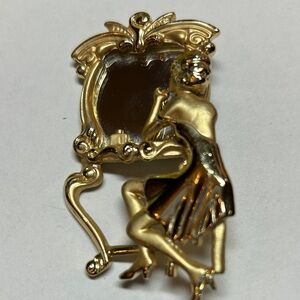 Elegant Gold Mirror Brooch